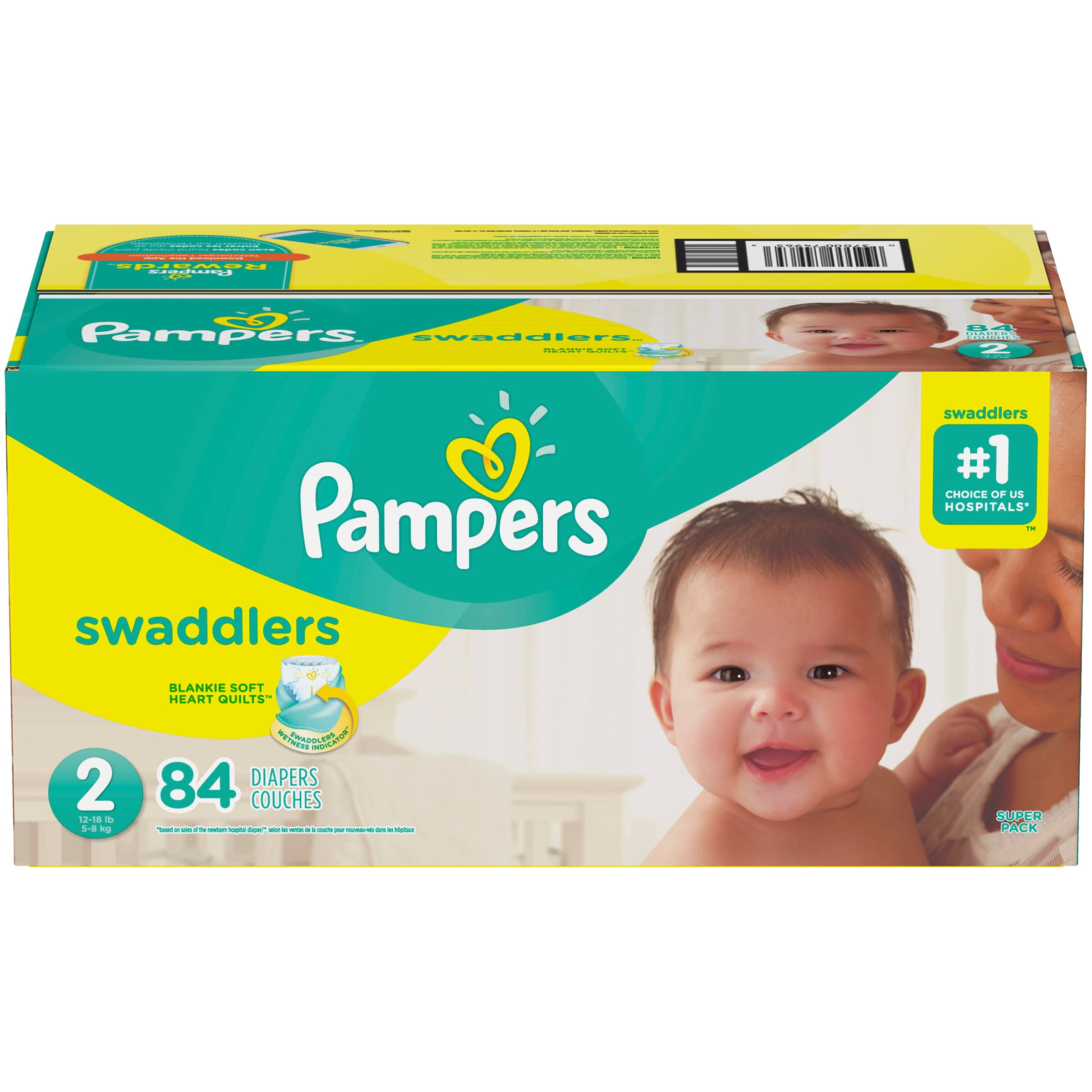 84 Count Super Pack Pampers Swaddlers Disposable Baby Diapers Diapers Size 2 