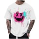 thumbnail image 2 of Blusas y camisas de manga corta con cuello redondo para hombre, blusas casuales de verano a la moda con cuello redondo y estampado para hombre., 2 of 4