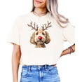 thumbnail image 2 of Goldendoodle Christmas Reindeer Unisex Shirt Doodle Dog Owner Festive Holiday Graphic Tee Ivory Shirt Adult Small, 2 of 4