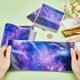 thumbnail image 3 of 100 bolsas de celofán con temática de galaxia, con motivos espaciales, para regalo, con lazos giratorios y diseño de estrellas y planetas., 3 of 9