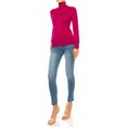 thumbnail image 2 of Women's Long Sleeve Turtleneck Semi Fitted Knitted Pullover Sweater Tops, 2 of 4