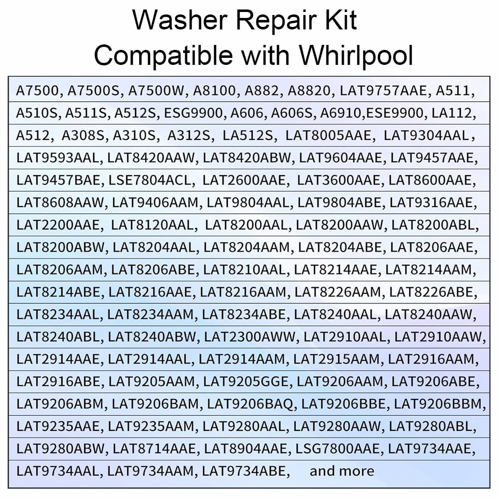 6-2095720 Washer Repair Kit Compatible with Whirlpool, Replace AP4390013, 1478842, 2-11148, 2-11457, 2-1537, 2-2521, 2-4012, 201537, 202521, 204012, 211148, 211457