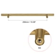 thumbnail image 3 of Uxcell 16" Length 10" Hole Center Stainless Steel T Bar Pull Handle 12mm Diameter, Gold Tone, 3 of 6