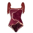 thumbnail image 3 of Maillot de Bain une Pièce pour Femmes avec Jupe de Plage, Paréo, Imprimé Floral Rétro, Ensemble Bikini Deux Pièces, 3 of 4