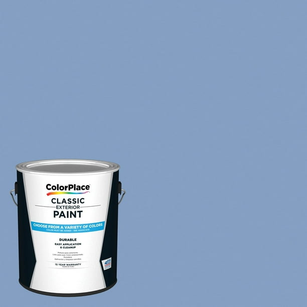 ColorPlace Classic Exterior House Paint, Periwinkle Blue, Flat, 1