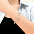 thumbnail image 4 of Pulseras para mujer, regalos populares para mujer, pulsera de imán negro de piedra volcánica dorada, pulsera para mujer, joyería blanca, pendientes., 4 of 5