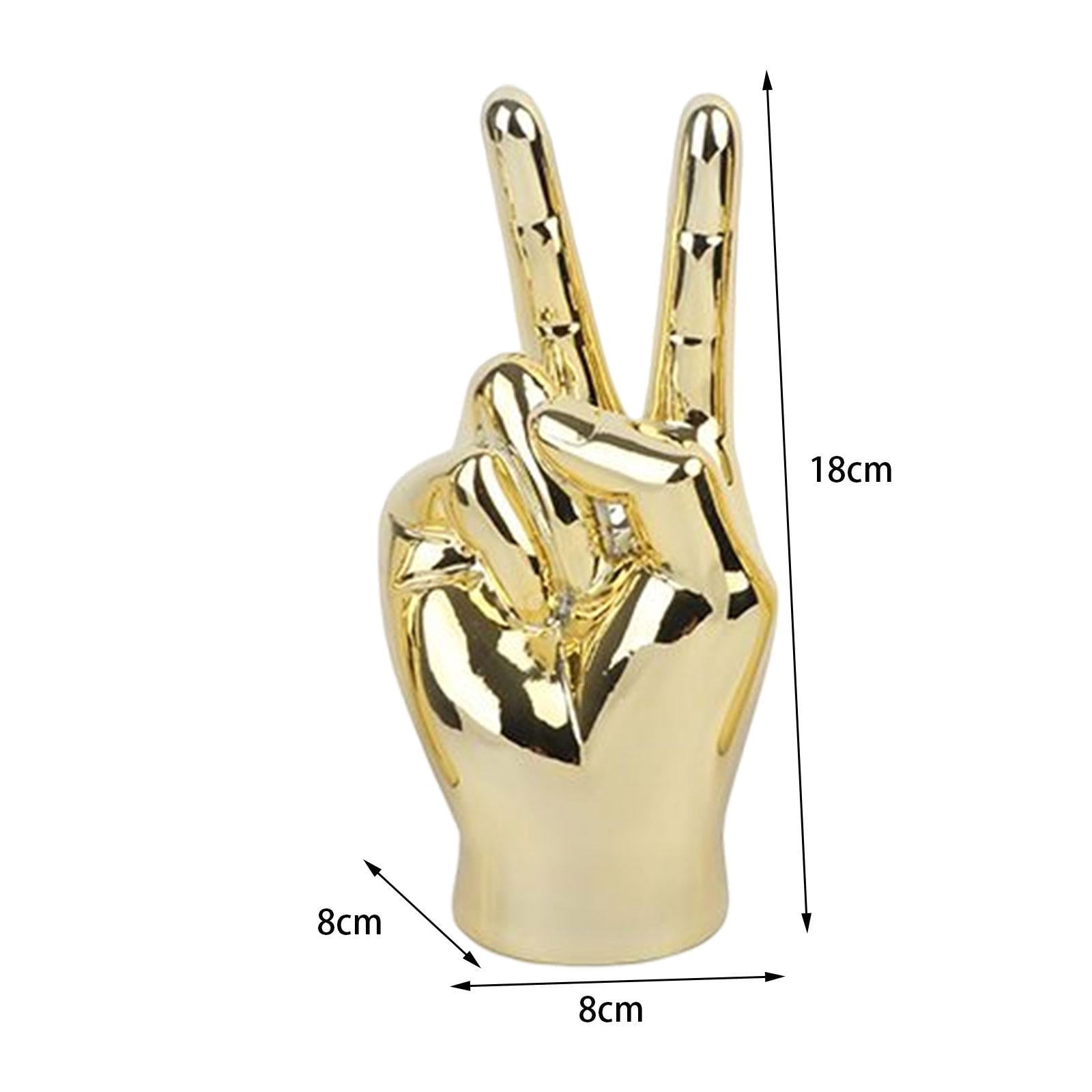 2 Pieces Hand Finger Gesture Statues Sculpture Flamingo Stake Resin Material for Home Lawn Yard Art Ornament
