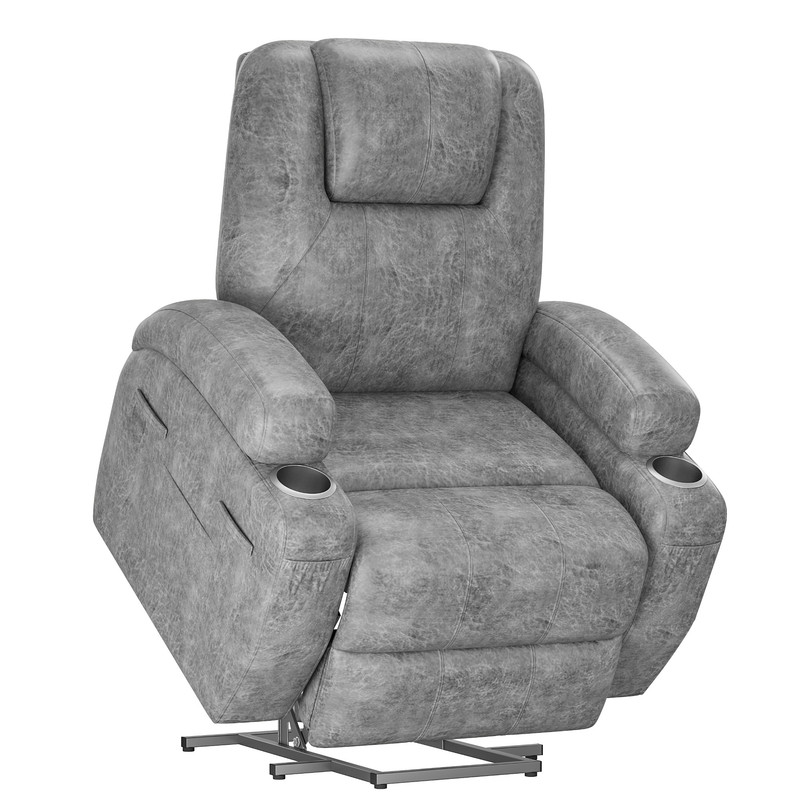 Homall Power Lift Recliner Chair Massage Designed Leathaire Fabric Single Sofa Specifically for Nursing,Gray