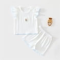 thumbnail image 3 of enyan Girl Toddler Baby Summer Clothes 3 6 12 18 Months 2T 3T 4T 5T Girls Outfits Cute Dinosaur Tank Tops+Shorts Outfits Lightweight Elastic Cotton Short Sets(White,18-24 Months), 3 of 7