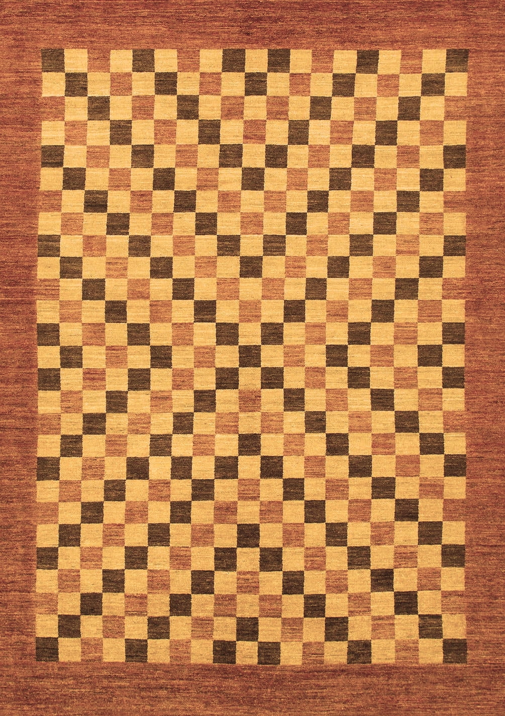 Ahgly Company Indoor Rectangle Checkered Brown Modern Area Rugs, 5' x 7 ...