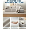 thumbnail image 3 of 108" Modular Sectional Sofa, Cloud Sectional Couch with L-Shape Chaise, Modern Modular Deep Seat Sofa Couch, Upholstered Boneless Couches for Living Room Bedroom, Right Facing Chaise, Beige, 3 of 8