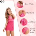 thumbnail image 1 of Celino Lingerie Deux Pièces en Dentelle Rose Fraise Érotique - Ensemble 2 Pcs avec String, 1 of 8