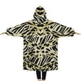 thumbnail image 2 of Oversized Wearable Blanket Hoodie,Zebra and Leopard Print Pattern Sherpa Blanket Hoodie with Super Pockets,Super Warm Fuzzy Pullover for Women & Men, 2 of 6