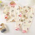 thumbnail image 2 of NOLDARES 2 Piece Infant Toddler Fall Winter Graphic Sweatshirt and Jogger Pants Pullover Round Neck Warm Outfits Clothes Set Size:12-18 M,Pink, 2 of 4