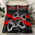 thumbnail image 2 of Homewish Modern Game Player Twin Sheet Sets for Kids, Black Red Game Console Twin Fitted Sheet, Cartoon Gamepad Flat Sheet, Ultra Soft Bedroom Decor, 3pcs, 2 of 7