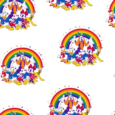 Springs Creative Mickey and Friends Rainbow Pride Celebration 100% Cotton Fabric sold by the yard