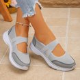 thumbnail image 6 of Miluxas Women's Slip On Loafers Breathable Mesh Flat Shoes with Elastic Strap for Comfortable Walking and Summer Gray 9(42), 6 of 9