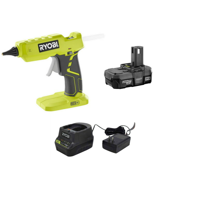 Ryobi 18V ONE+ Cordless Glue Gun Kit (Includes: P305 Glue Gun, P102  Lithium-ion Battery Pack, P118b Charger) (Certified Used) 