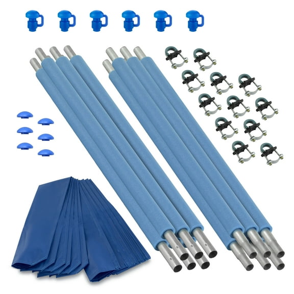 Machrus Upper Bounce 6 Straight Trampoline Safety Enclosure Poles - Trampoline Enclosure Poles with Hardware - Outdoor Trampoline Accessories for Children and Adults