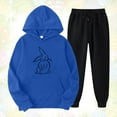 thumbnail image 2 of Heiheiup Women's Autumn And Winter Casual Rabbit Print Round Neck Hooded Long Sleeve Sweatshirt And Pants Suit (Style 6), 2 of 3