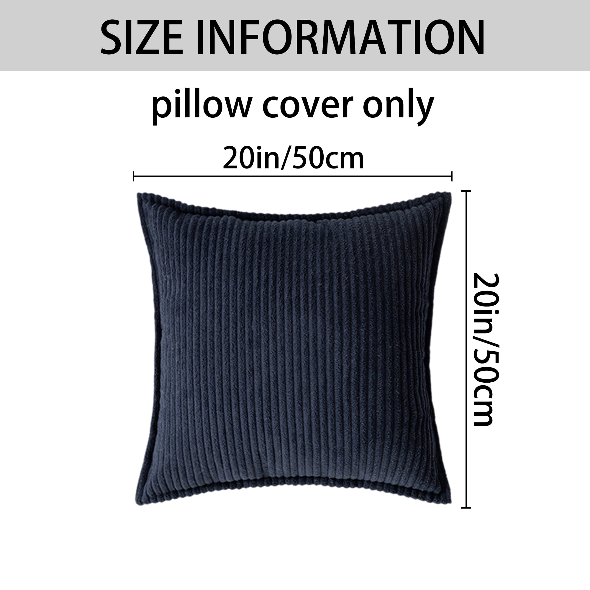 Unique Bargains Striped Decorative Throw Pillow Covers Pack of 2 Navy Blue 20" x 20"