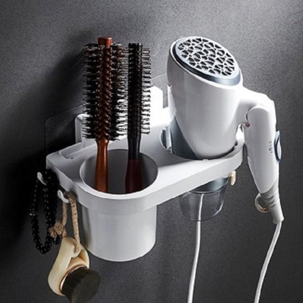 Wall Mounted Hair Dryer Holder / Adhesive Hanging Hair Dryer Rack