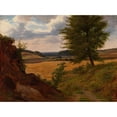 thumbnail image 2 of Werner Holmberg 14x11 Gold Ornate Wood Frame and Double Matted Museum Art Print Titled - Tree in Field Landscape, Study (1854), 2 of 4