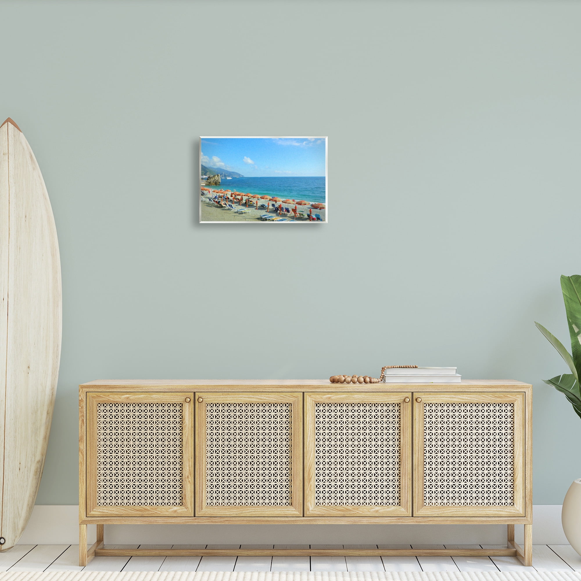 Stupell Industries Summer Beach Resort Landscape Painting Unframed Art Print Wall Art, 19 x 13