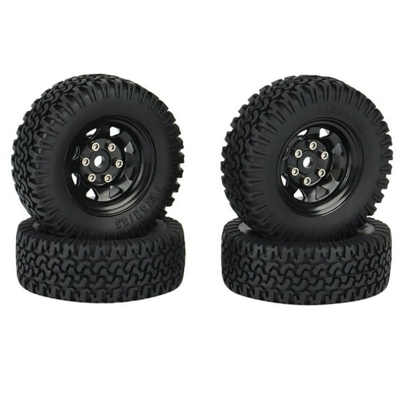 4PCS 1.55 Metal Beadlock Wheel Rim Tires Set for 1/10 RC Crawler Car Axial Jr 90069 D90 CC01 LC70 MST,2