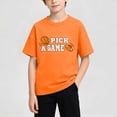 thumbnail image 2 of Nilvkv Boys T Shirts,Shirts for Boys,Kids Short Sleeve Crew Neck T-Shirt Basketball Print Pick a Game Soft Casual Breathable Top Orange 11-12 Years, 2 of 5
