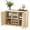 Wood Color, variant on Buffet Cabinet, Wine Bar Cabinet Movable 9 Slot Wine Rack 2 Doors  For Kitchen