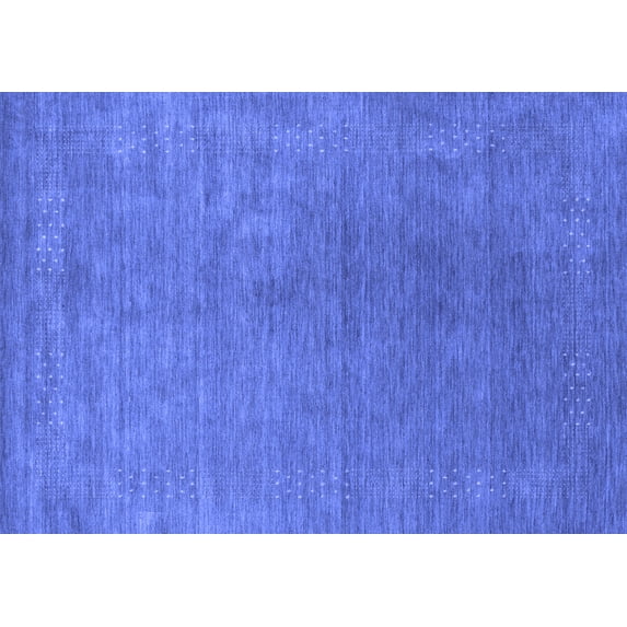 Ahgly Company Indoor Rectangle Abstract Blue Contemporary Area Rugs, 7' x 9'
