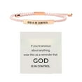 thumbnail image 3 of Leojiow 2Pcs God Is In Control Rose Gold Bracelet, Adjustable Braided Inspirational With Stainless Steel Lettering, Daily Faith Reminder, Gift Set With Card For Women & Men 26Cm C, 3 of 3