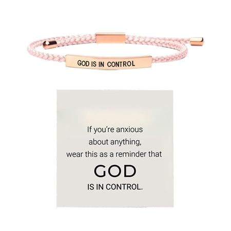 Bracelet for Women Adjustable Braided Stainless Steel Friend Inspirational Jewelry (C 26cm)