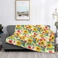 thumbnail image 2 of Uemuo Sunflower Cornflower Poppy Printed Throw Blanket for Couch, Fluffy Fuzzy Blankets for Bed, Sofa, Cozy Flannel Faux Fur Blanket-50"x40", 2 of 6