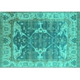 thumbnail image 1 of Ahgly Company Indoor Rectangle Oriental Turquoise Blue Industrial Area Rugs, 4' x 6', 1 of 4