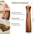 thumbnail image 4 of Molinillo de Pimienta o Sal de Madera de 10 Pulgadas de Alto, Elegante Molinillo de Pimienta de Madera con Rotor de Cerámica Ajustable., 4 of 5