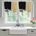 thumbnail image 4 of Beige Balloon Curtains 63 Inch Length for Living Room/Bedroom, Modern Abstract Art Farmhouse Striped Rod Pocket Privacy Door Curtains Decorative Tie Up Shade for Window 52"x63", 4 of 8
