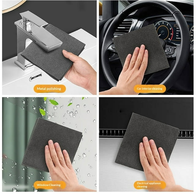 Baohd 15 Pec,Extra-Thick Cleaning Cloth, for Magic Cloth, Reusable, Streak-Free, Microfibre Cloth, Suitable For Windows, Glass, grey 40cm*50cm