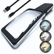 [Rechargeable] 6X Magnifying Glass with [16 Anti-Glare & Fully Dimmable LEDs]-Evenly Lit Viewing Area-The Brightest & Best Reading Magnifier for Small Prints, Low Vision Seniors, Macular Degeneration