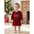 thumbnail image 4 of Cjfdfy Toddler Baby Girl Christmas Dress Outfit Baby Girls Red Velvet Smocked Dress Fall Winter Clothes Xmas Tree Embroidery Doll Collar Long Sleeves A Line Dress, 4 of 9