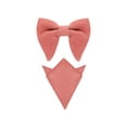 thumbnail image 1 of INSPIRAR CHIC Día del Padre Conjunto de Corbatas de Moño Ajustables de Color Sólido con Pañuelo de Terciopelo para Hombre Rosa Polvoriento Talla Única, 1 of 4