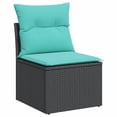 thumbnail image 3 of vidaXL 10 Piece Garden Sofa Set with Cushions Black Poly Rattan, 3 of 4