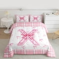 thumbnail image 2 of Feelyou Princess Initial Letter Queen Comforter Set, Bowknot Monogrammed X Bedding Sets, Kawaii Cartoon Bow Reversible Bedding Comforter Set, Luxury Bedroom Decor, 3pcs, 2 of 8