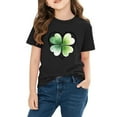 thumbnail image 4 of Cethrio Girls St Patrick's Day T-shirts, Party Casual Short Sleeve Graphic Summer Tops Black Size 6, 4 of 4
