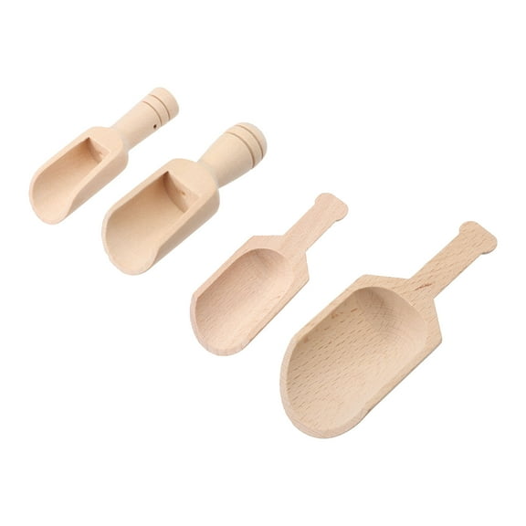 Masteelf 4 Pcs Teals Wooden Spoons Scoops 10.5x4cm