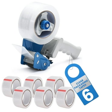 Luxuriaz Heavy Duty Tape Gun Dispenser with 6 Clear Packing Tapes - 1.88 Inch x 65 Yards for Moving & Shipping