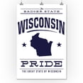 thumbnail image 2 of Wisconsin State Pride, Blue on White (24x36 Giclee Gallery Art Print, Vivid Textured Wall Decor), 2 of 3