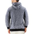 thumbnail image 2 of Men's Salt and Pepper Soft Sweater Sherpa Lined Heathered Zip Up Hoodie Jacket (Dark Blue, M), 2 of 3