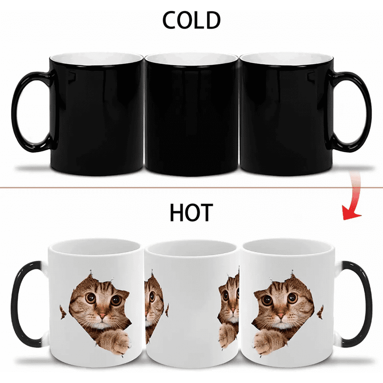Heat Sensitive Color Changing Coffee Mug, Funny Coffee Cup